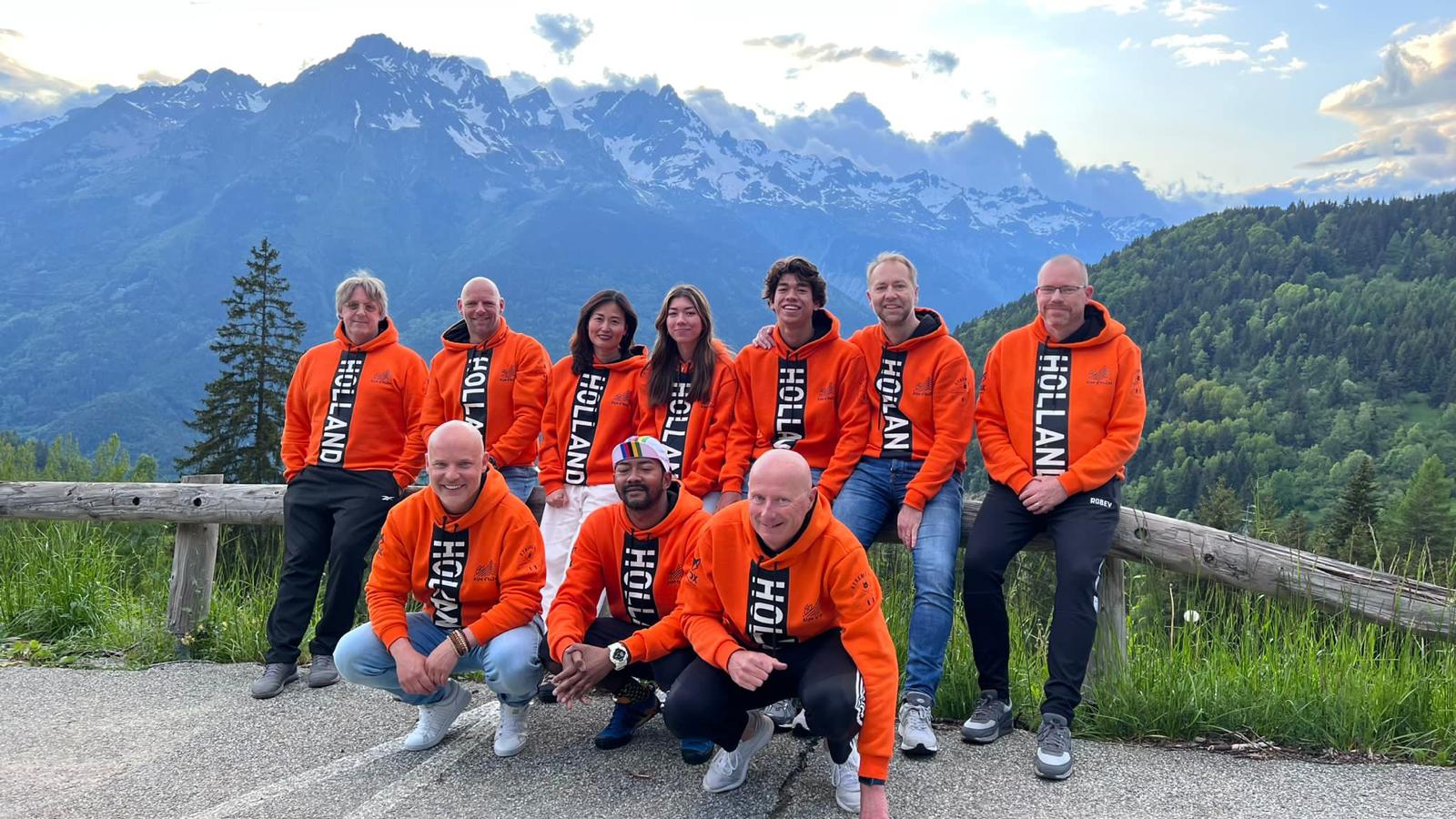 Team at the top of Alpe d'HuZes